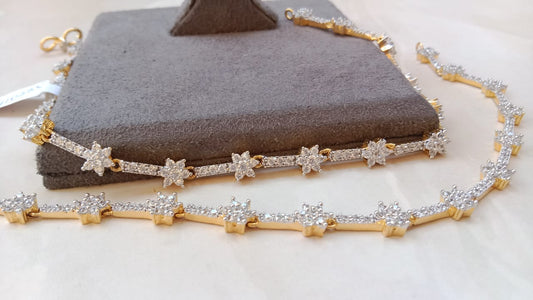 AD Star Design Anklet | Dual Plated Sparkling Payal