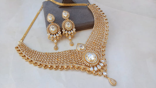 Gold Plated American Diamond Set