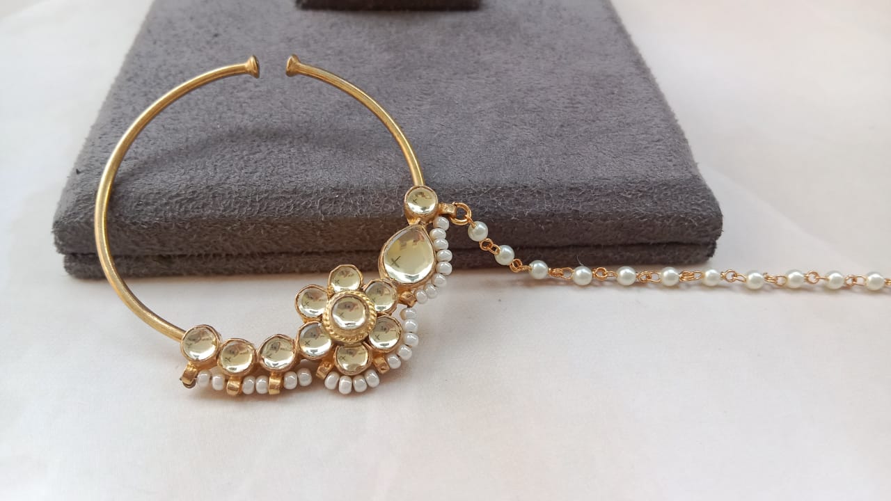 Kundan Floral Nosering