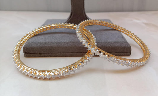 Solitaire american diamond bangle pair