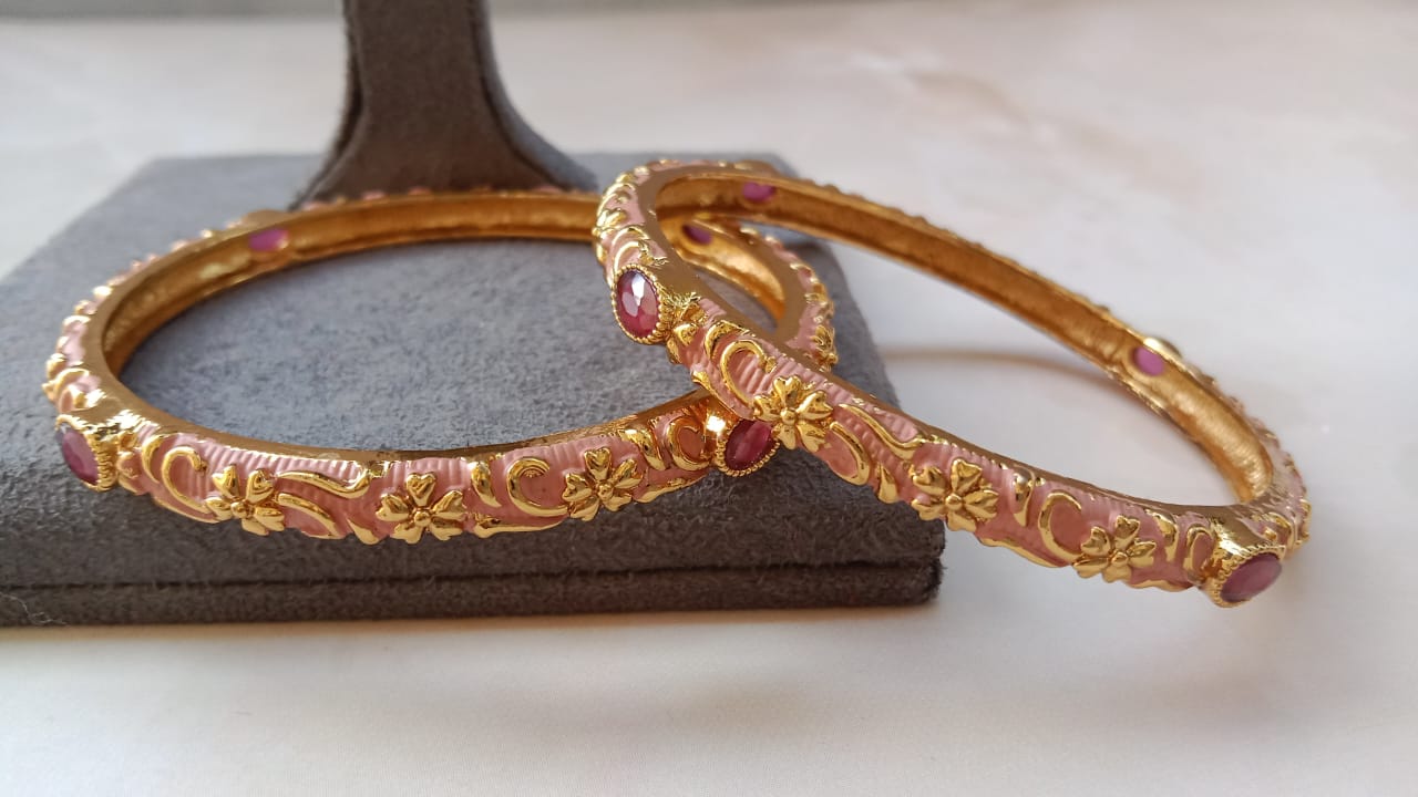 Gold-Plated Pair of Bangles