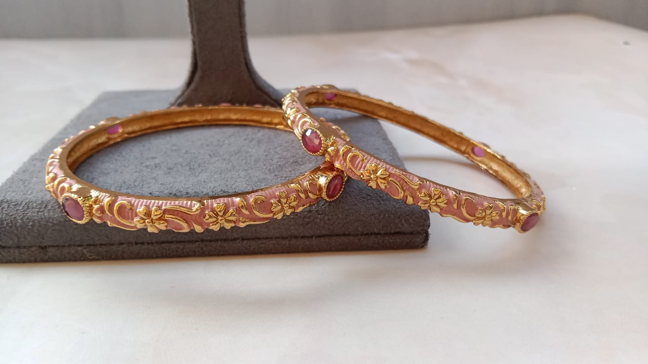 Gold-Plated Pair of Bangles