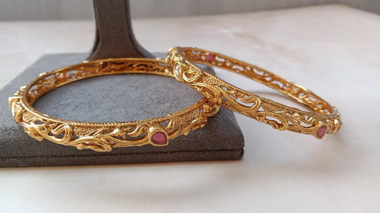 Gold-Plated Pair of Bangles