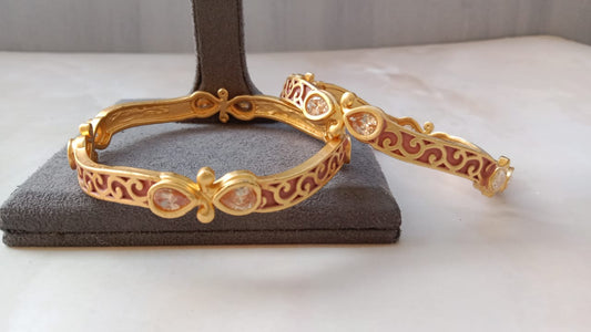 Gold-Plated Pair of Bangles