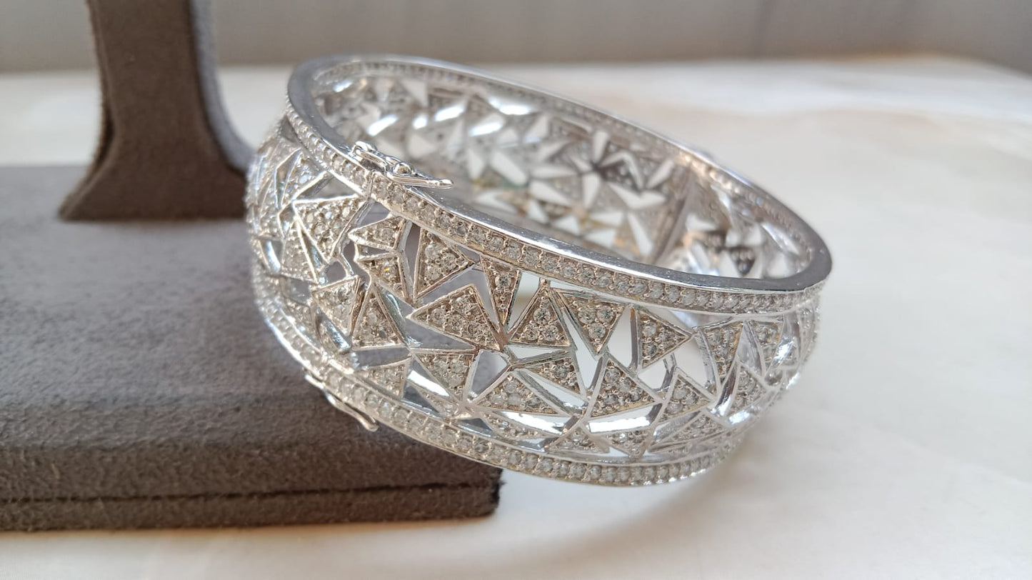 AD Rodium Broad Bangle