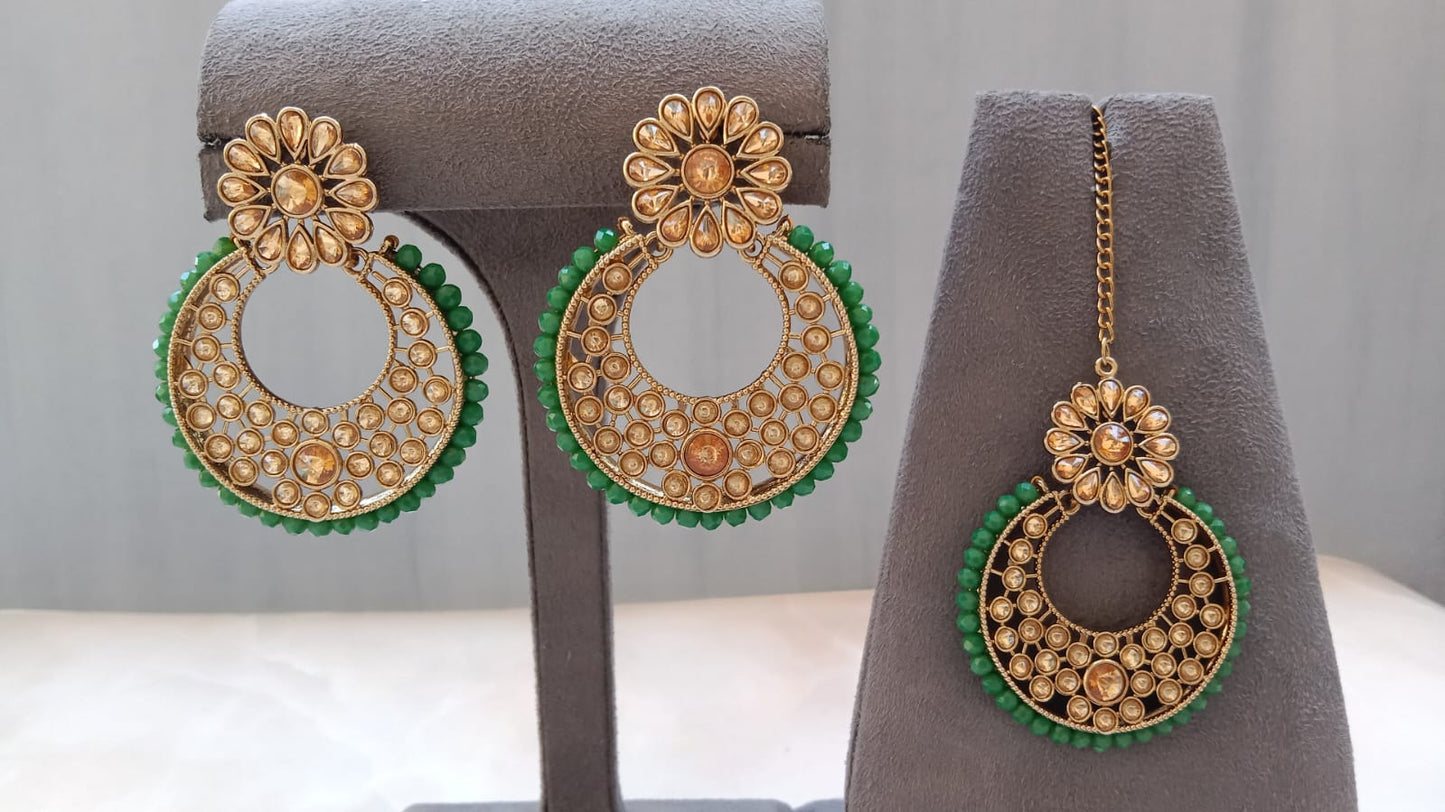 Chandbali Earring Tikka Combo