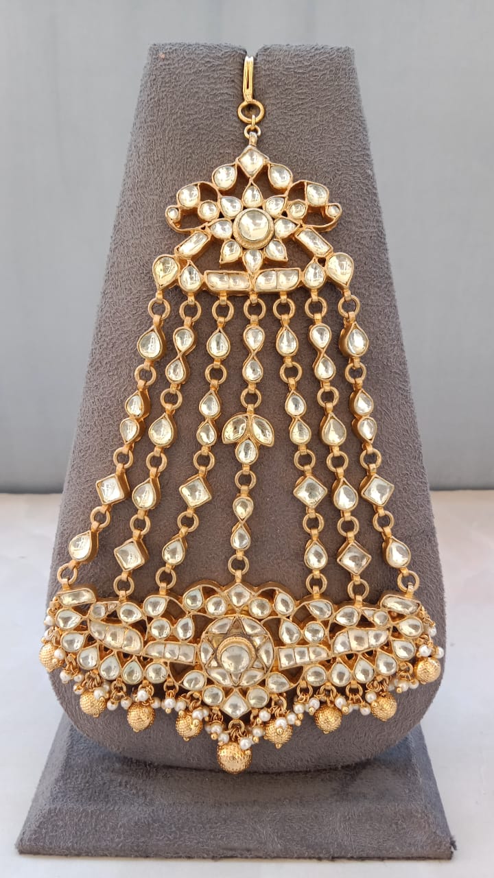 Gold Plated Kundan Bridal Passa