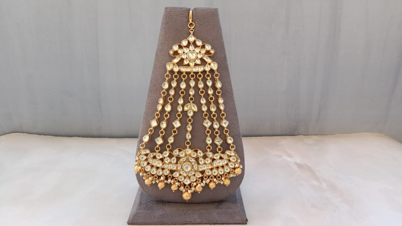 Gold Plated Kundan Bridal Passa