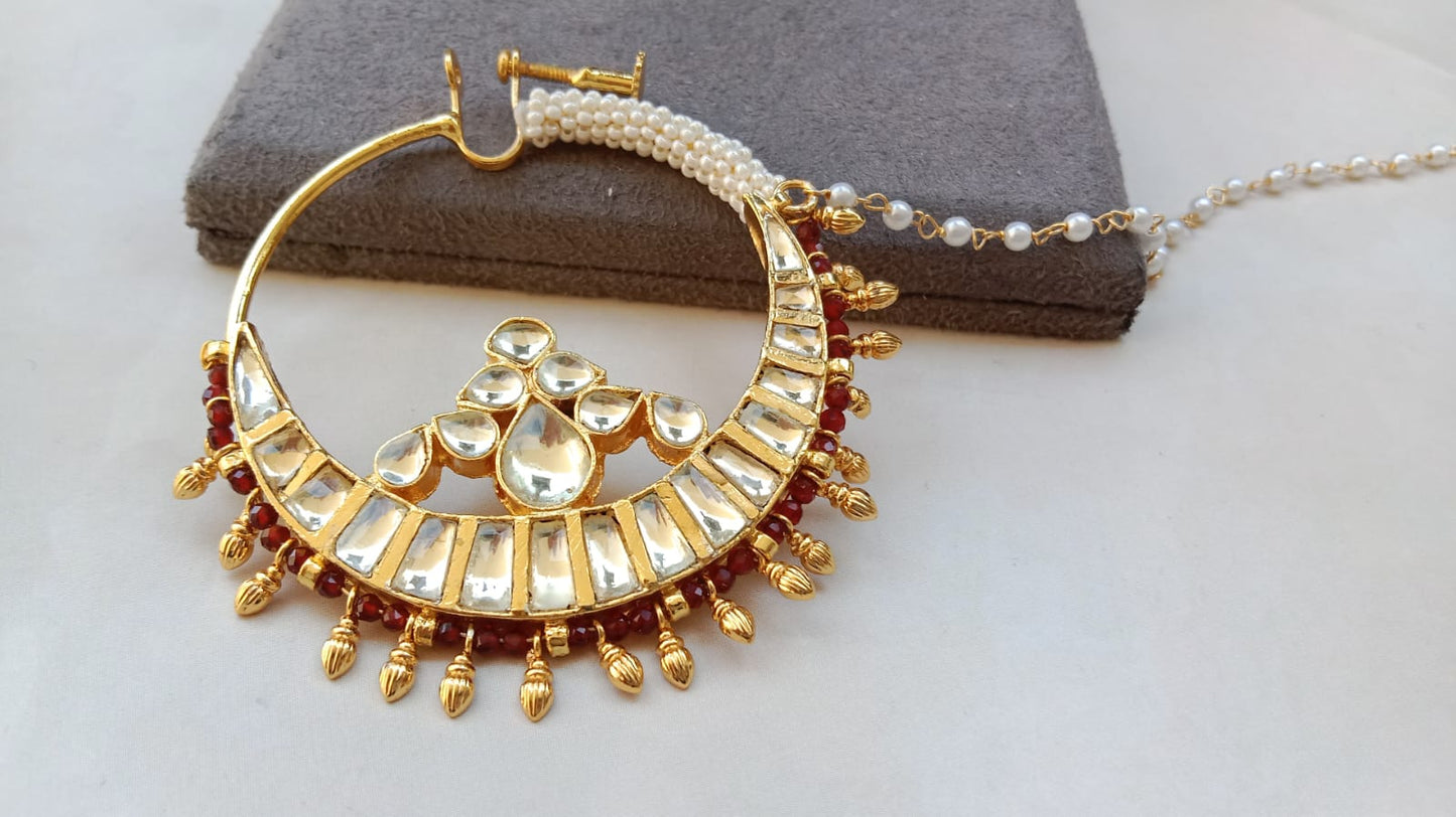 Kundan Pearl Nosering