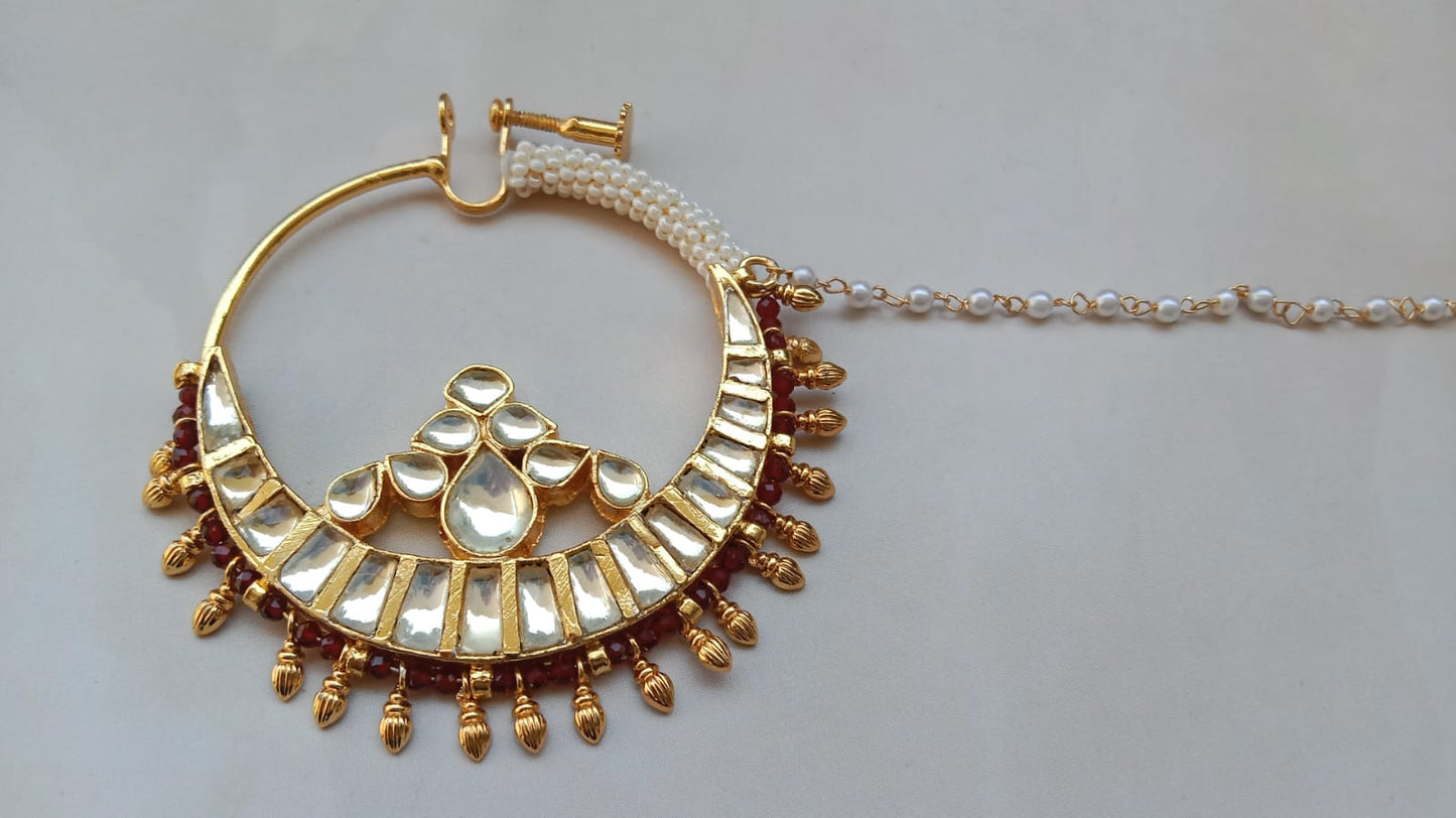 Kundan Pearl Nosering