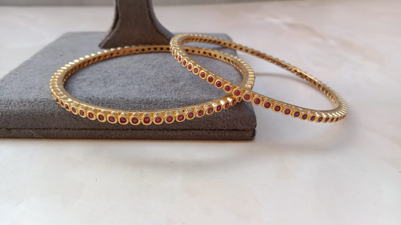 Gold-Plated Pair of Bangles