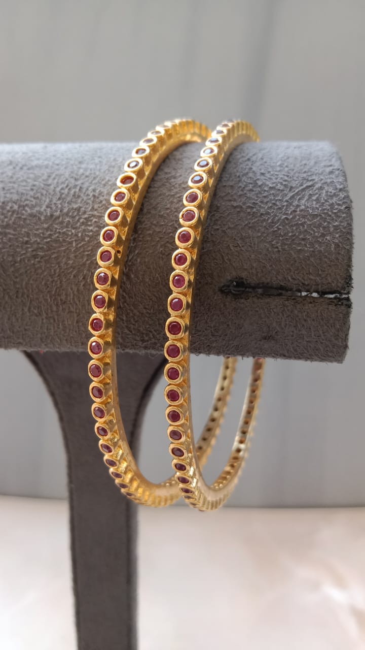 Gold-Plated Pair of Bangles