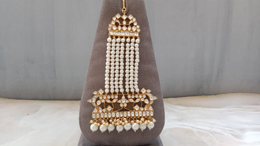 Gold plated Kundan Passa with Pearls