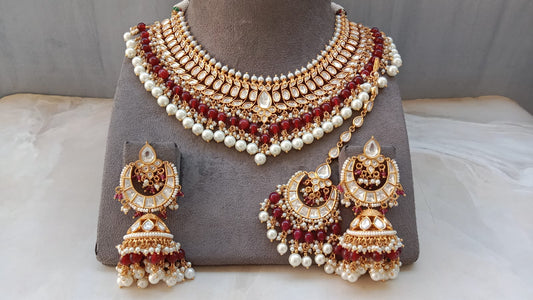 Royal Kundan Choker Necklace Set with Pearls & Festive Beads