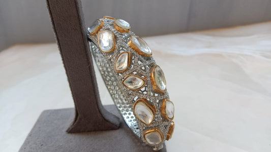 Premium Kundan Openable Bracelet with Dual Plating & Statement Polki Look