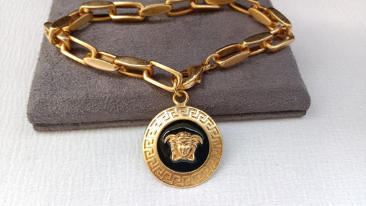 Bold Greek-Inspired Gold Plated Bracelet