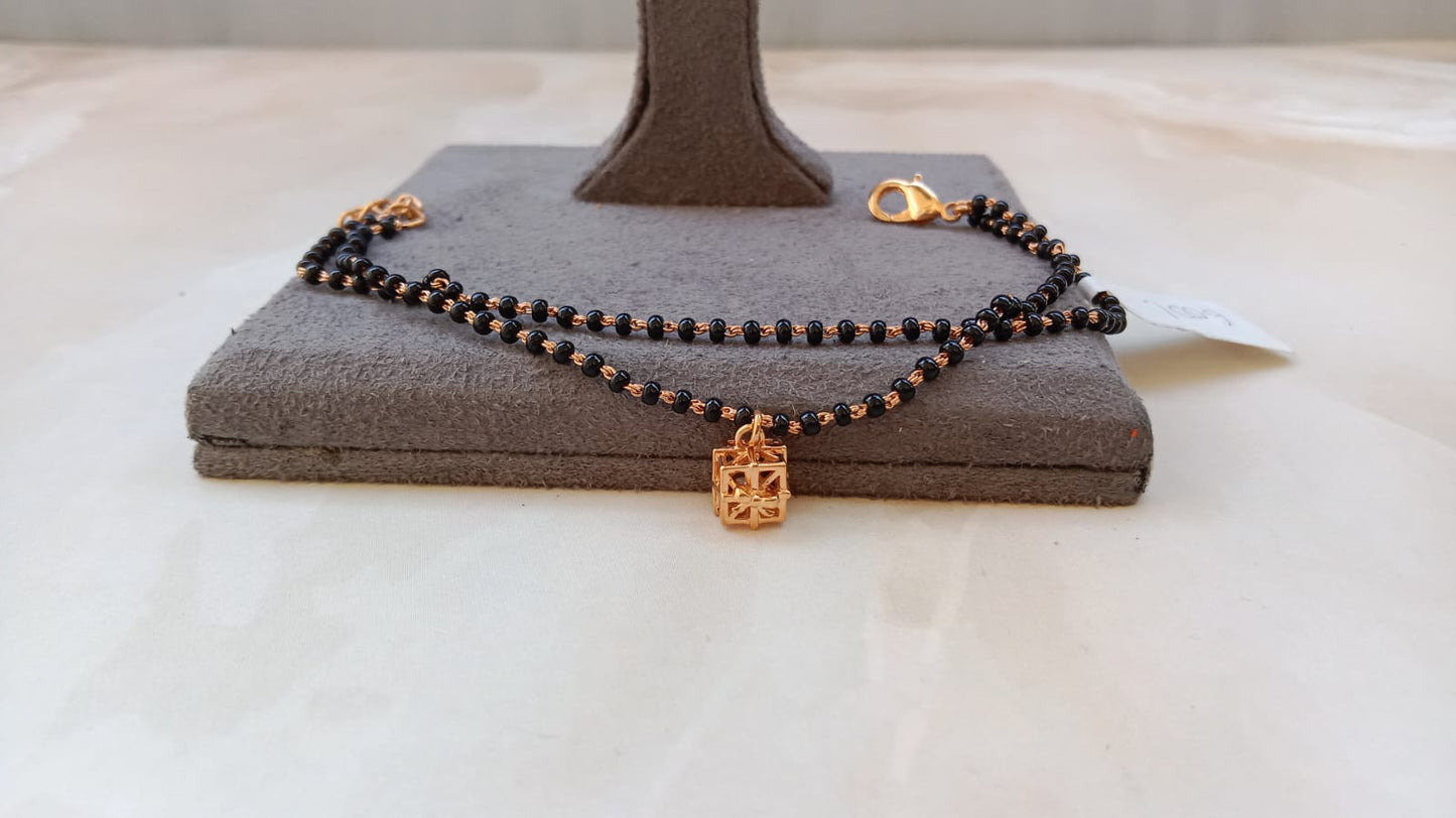 Premium Gold and rose gold Plated Nazar Bracelet | Cube Shape Gemstone Bracelet | Aryanz Jewellery