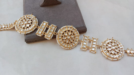 Gold Plated Kundan Sheeshpatti – Traditional Bridal Hair Accessory