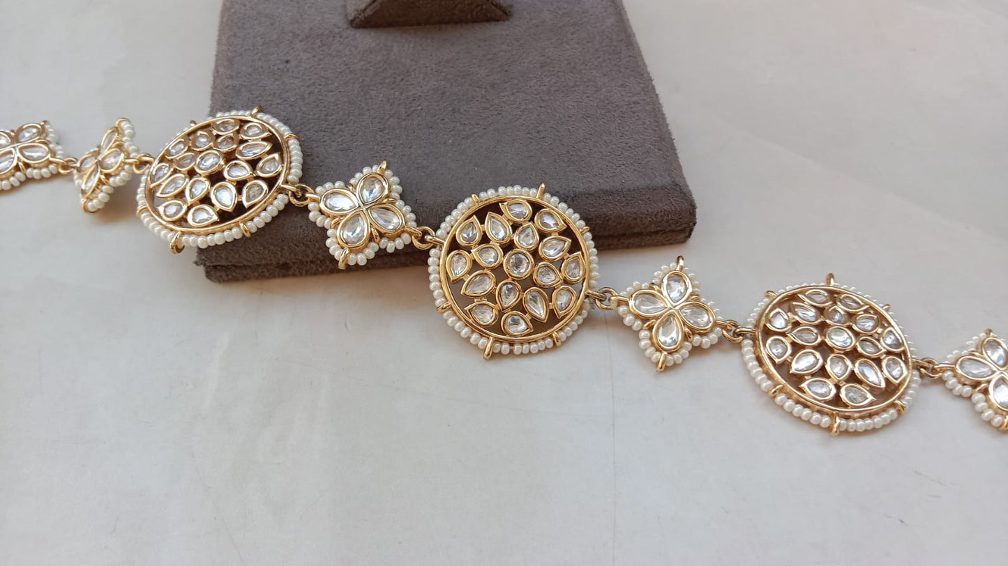 Gold Plated Kundan Sheeshpatti – Bridal & Festive Hair Accessory