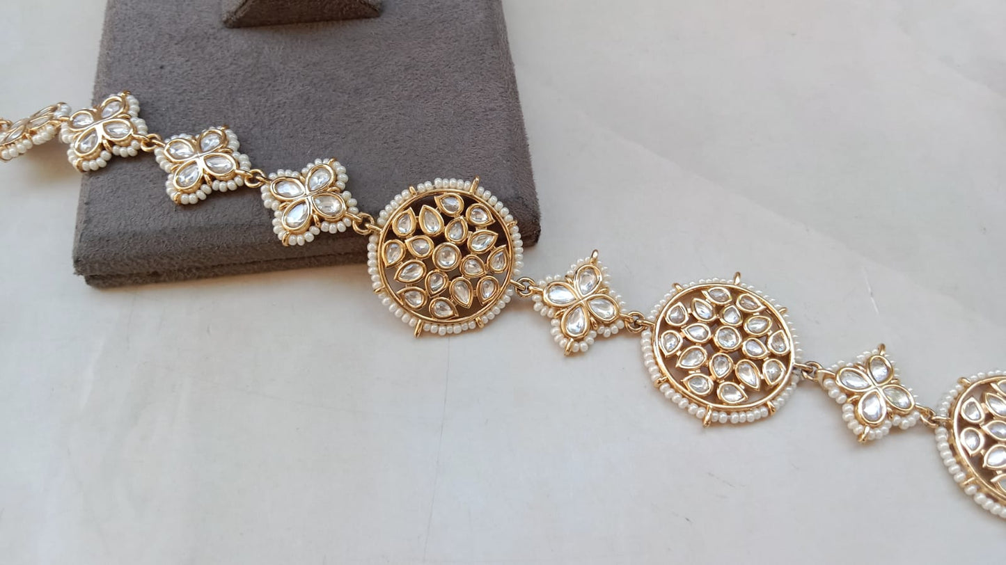 Gold Plated Kundan Sheeshpatti – Bridal & Festive Hair Accessory
