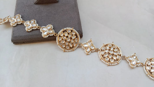 Gold Plated Kundan Sheeshpatti – Bridal & Festive Hair Accessory