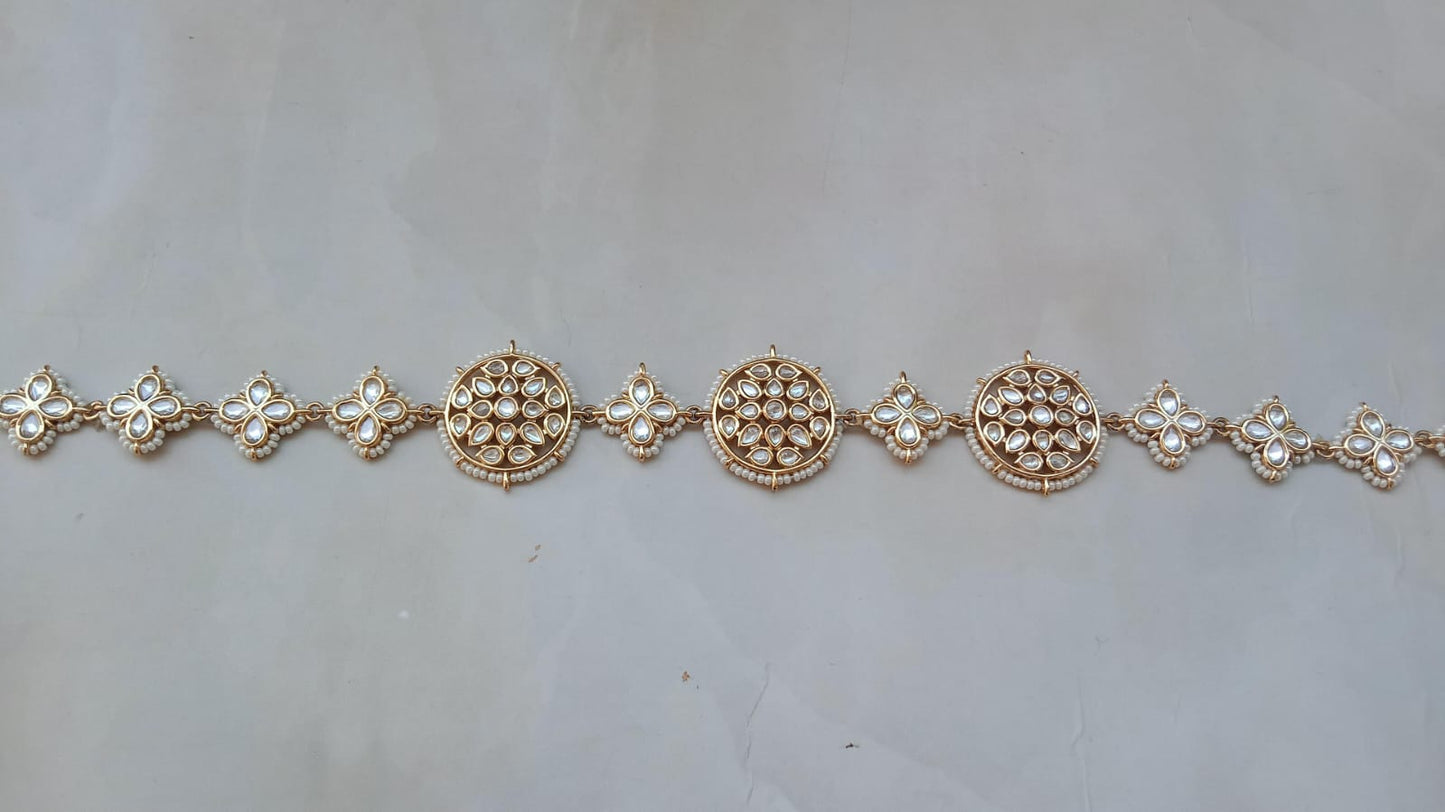 Gold Plated Kundan Sheeshpatti – Bridal & Festive Hair Accessory