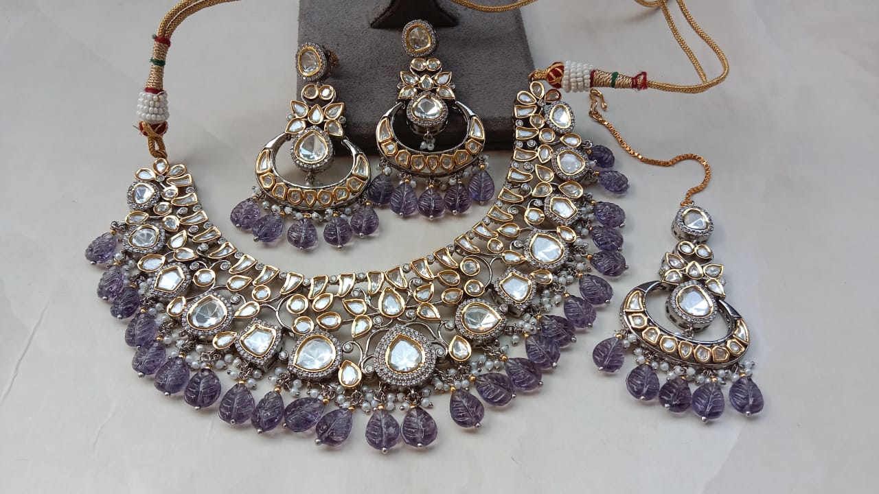 Amethyst Kundan Necklace Set