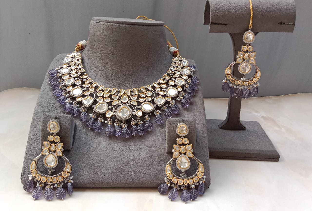 Amethyst Kundan Necklace Set