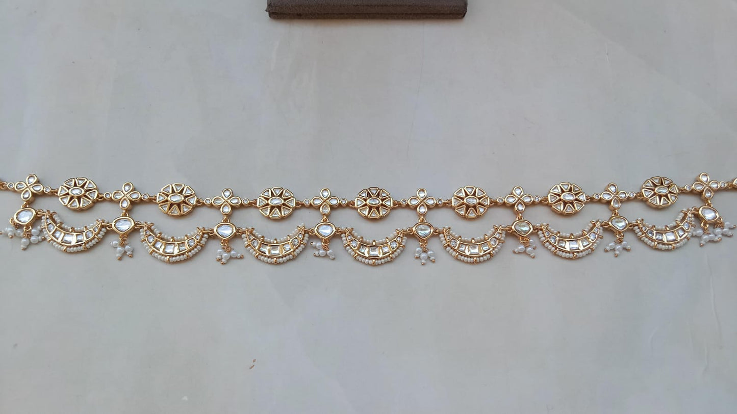 Kundan Gold-Plated Sheeshpatti | Bridal Hair Jewellery