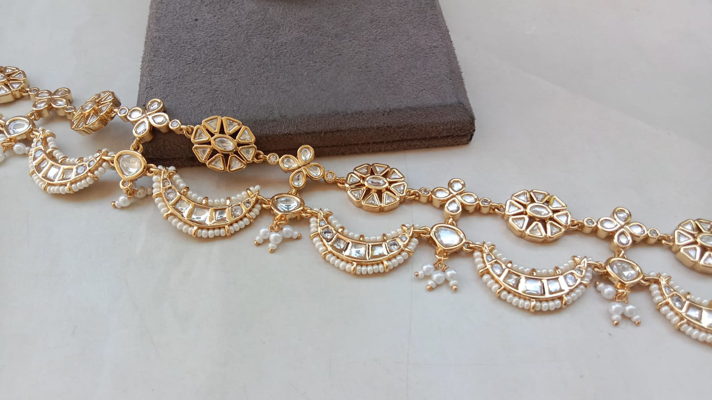 Kundan Gold-Plated Sheeshpatti | Bridal Hair Jewellery