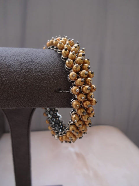 Golden Bead Cluster Bracelet