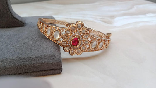 Polki Diamond Look Bracelet with Golden Plating