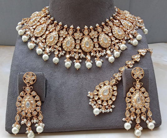 Polki Diamond Necklace Set