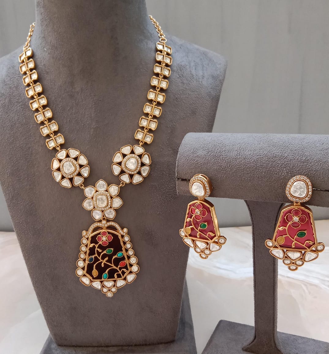 Maroon Designer Kundan Set