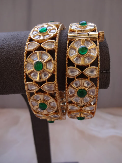 Moissanite Emerald Bangle Pair