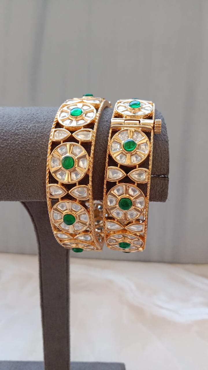 Moissanite Emerald Bangle Pair