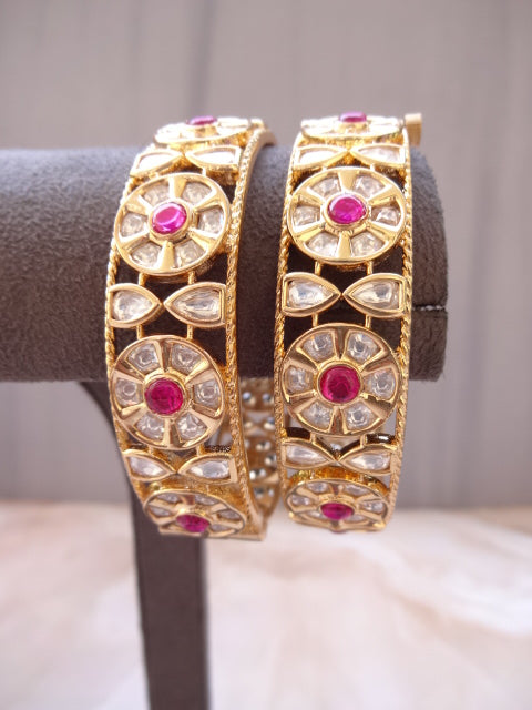 Moissanite Ruby Bangle Pair