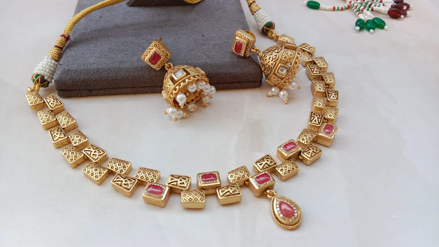 Ruby Necklace Set