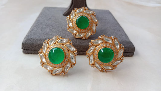 Combo of Green Kundan Ring and Tops