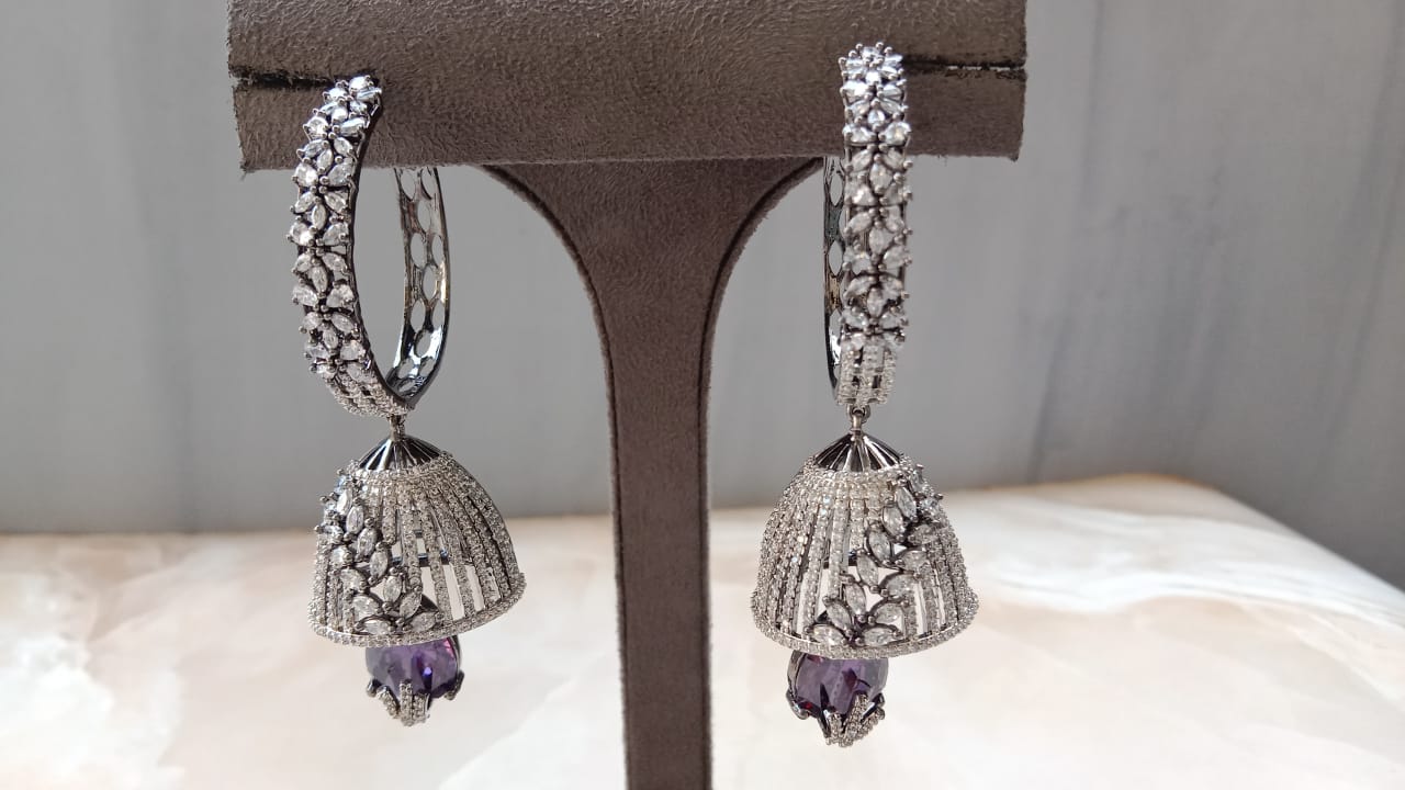 Amethyst Jhumki Earrings