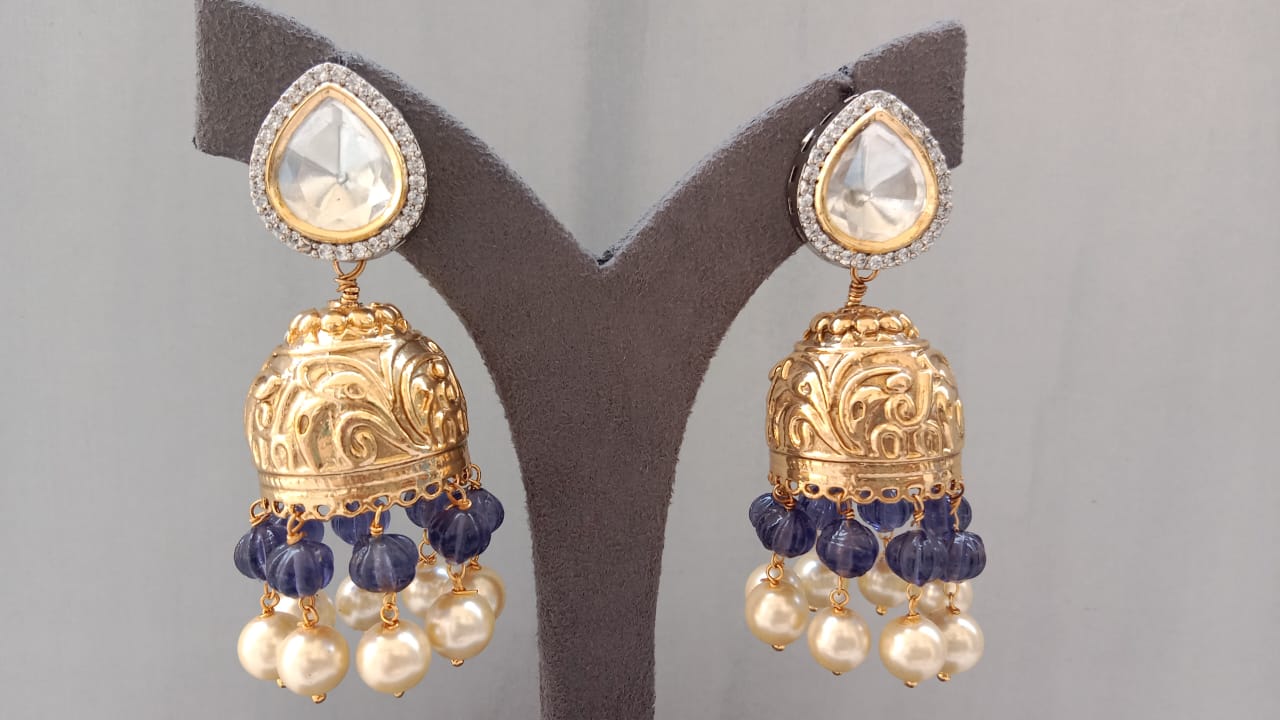 Ethnic Dual Plated Jhumki Earrings