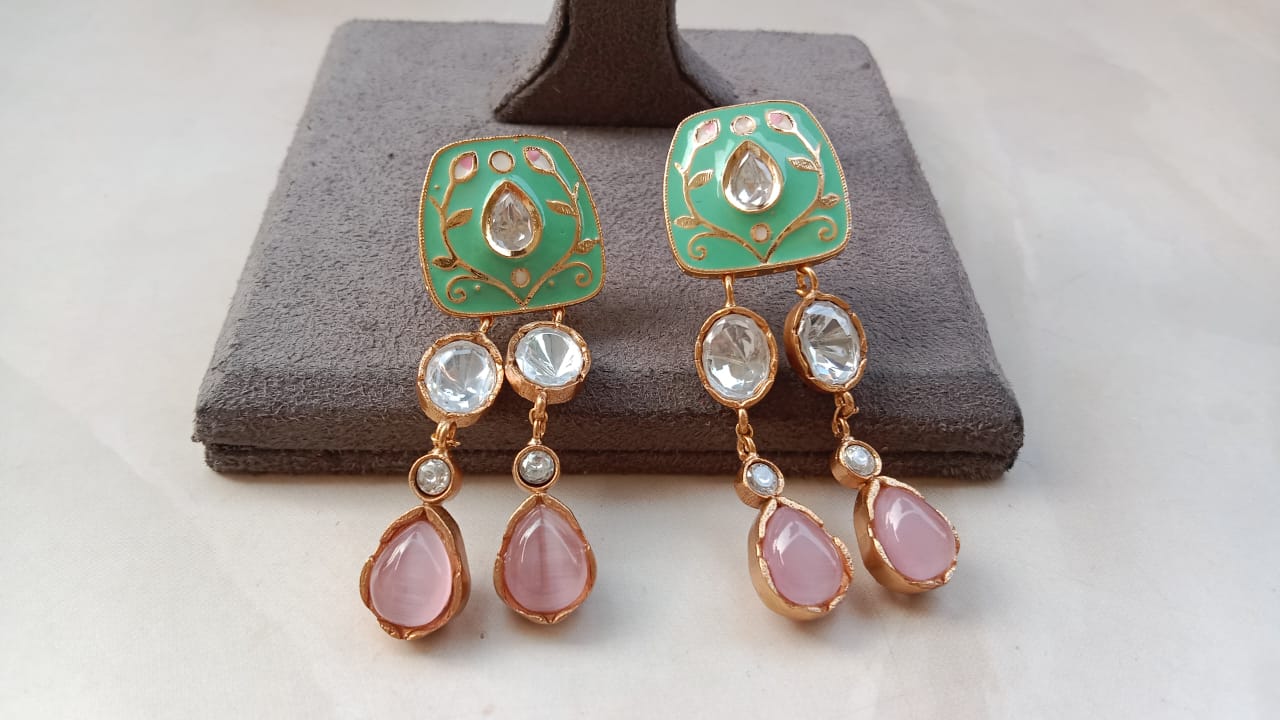 Meenakari Kundan Earrings