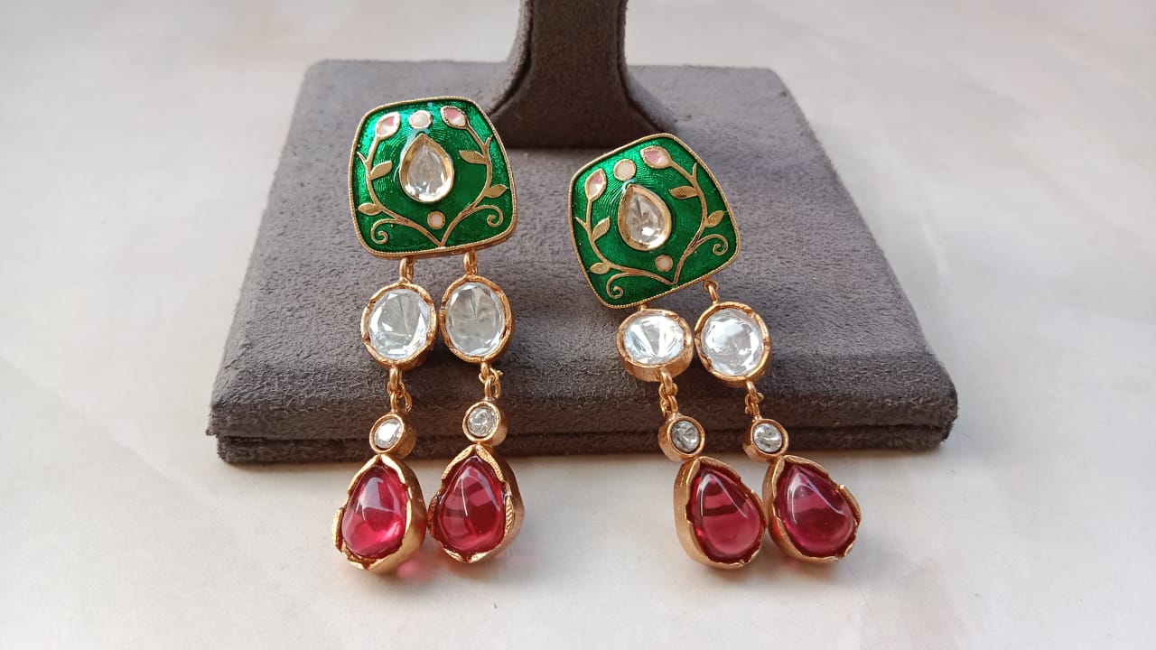 Meenakari Kundan Earrings