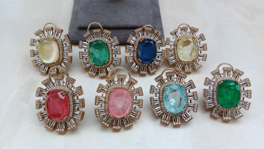 Designer American Diamond Studs by Aryanz Jewellery