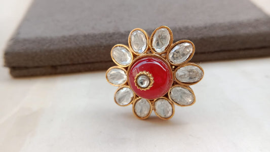 Kundan Ring with Gold Plating