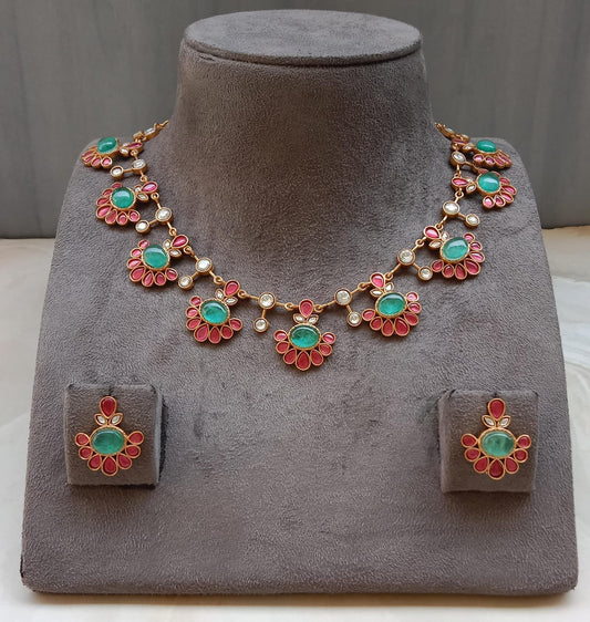 Elegant Pearl-Glow  Set with Tear-Drop Stones