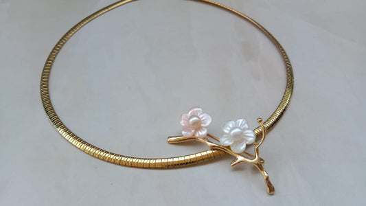 Gold-Plated Chain Pendant with  Flower Motif