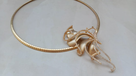 Gold-Plated Chain Pendant with Detachable Pendant