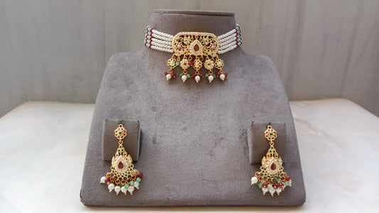Jadau Gold-Plated Choker Set