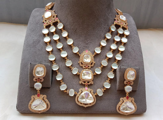 Polki Diamond Set with Ivory Stones